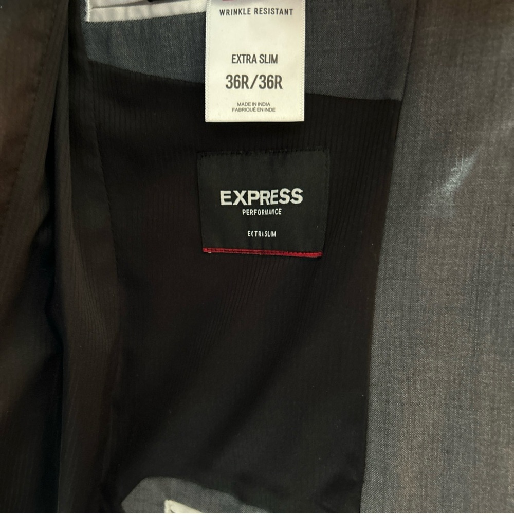Express Extra Slim Gray Blazer - image 2